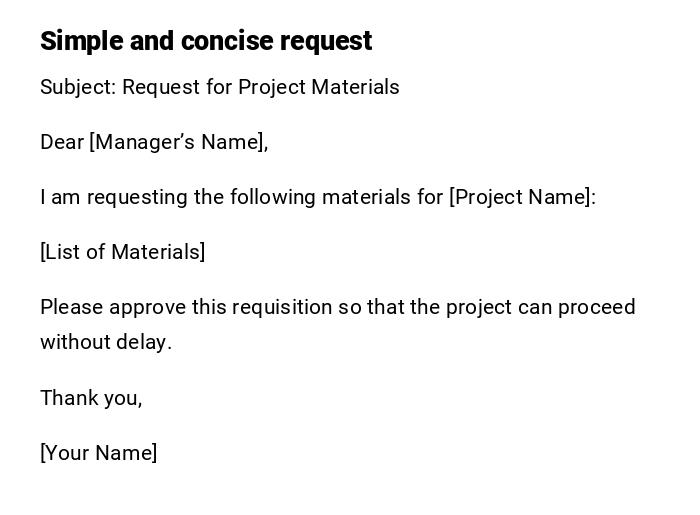 Simple and concise request Simple and concise request