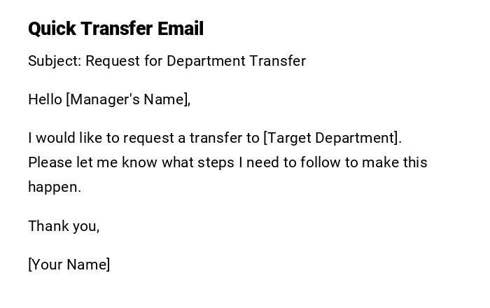 Quick Transfer Email Quick Transfer Email