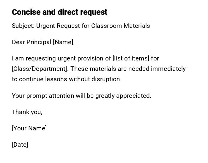 Concise and direct request Concise and direct request