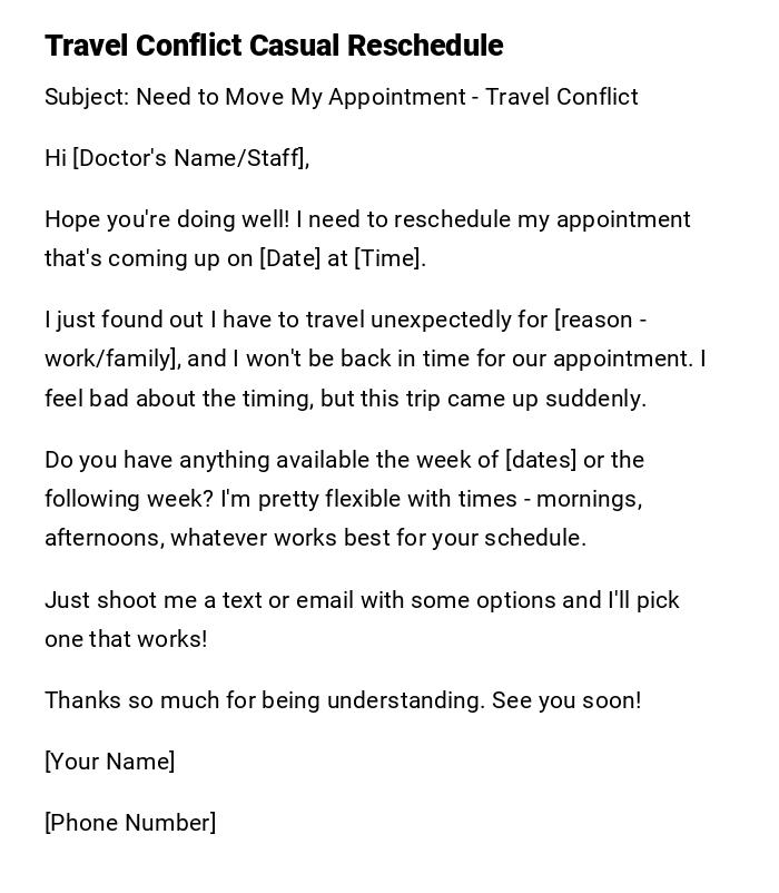 Travel Conflict Casual Reschedule Travel Conflict Casual Reschedule