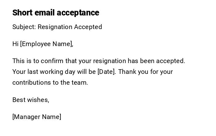 Short email acceptance Short email acceptance