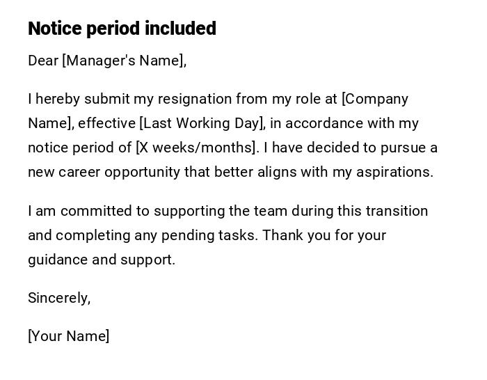 Notice period included