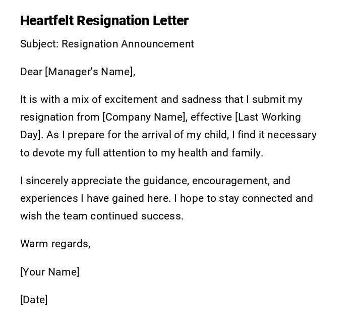 Heartfelt Resignation Letter Heartfelt Resignation Letter