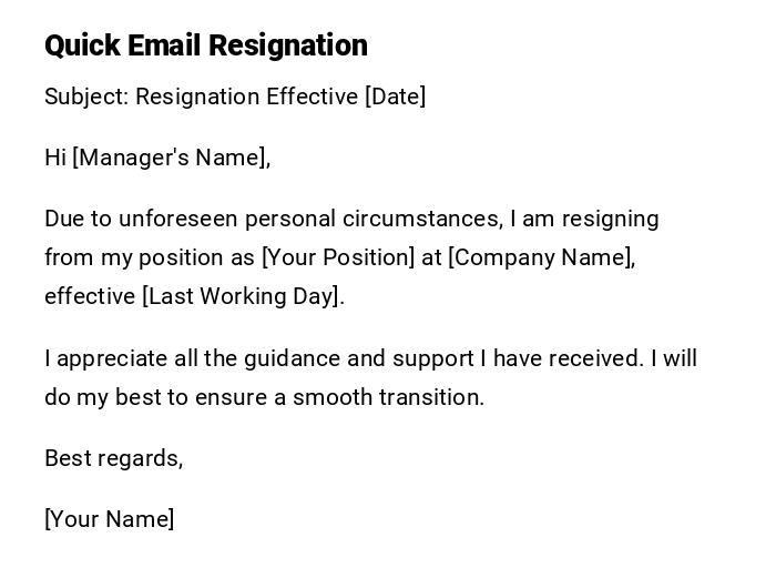 Quick Email Resignation