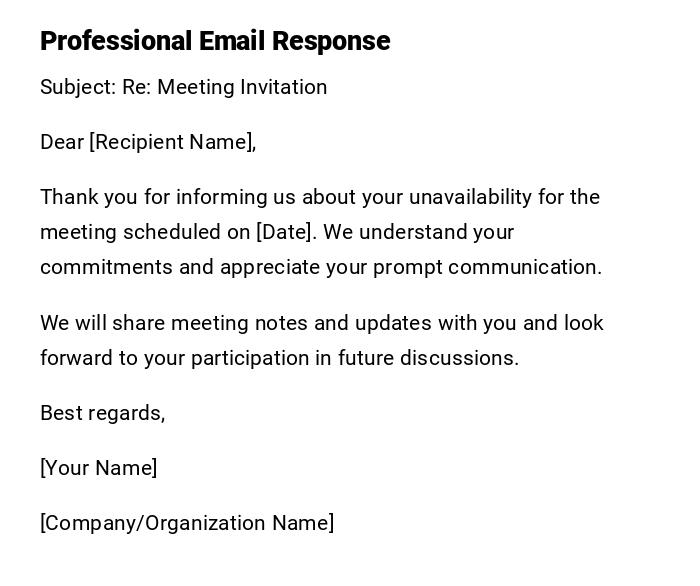 Professional Email Response Professional Email Response