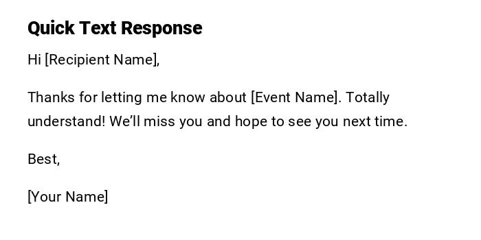 Quick Text Response Quick Text Response