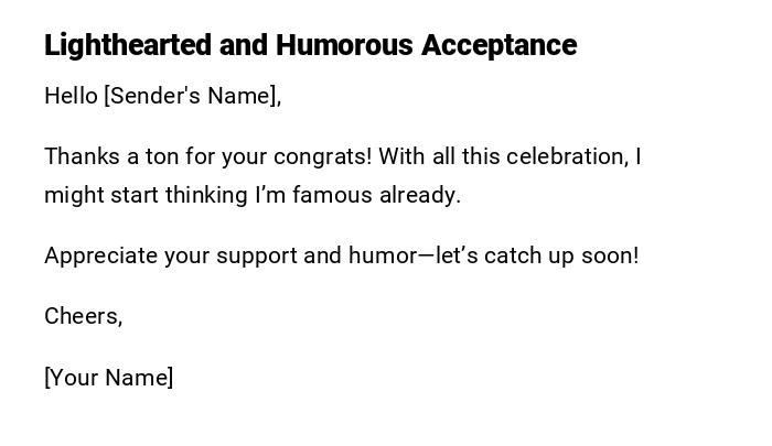 Lighthearted and Humorous Acceptance Lighthearted and Humorous Acceptance