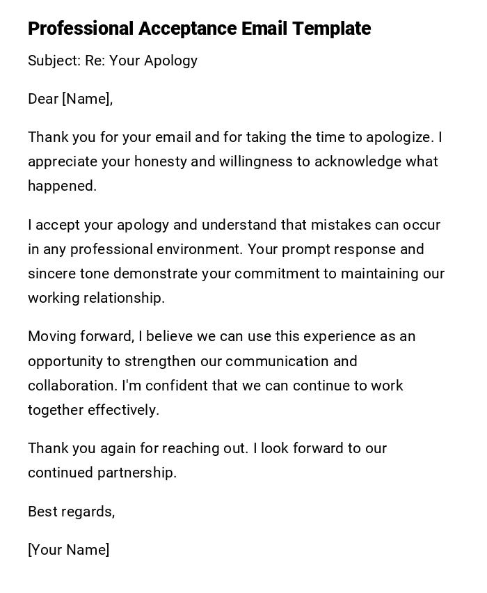Professional Acceptance Email Template Professional Acceptance Email Template