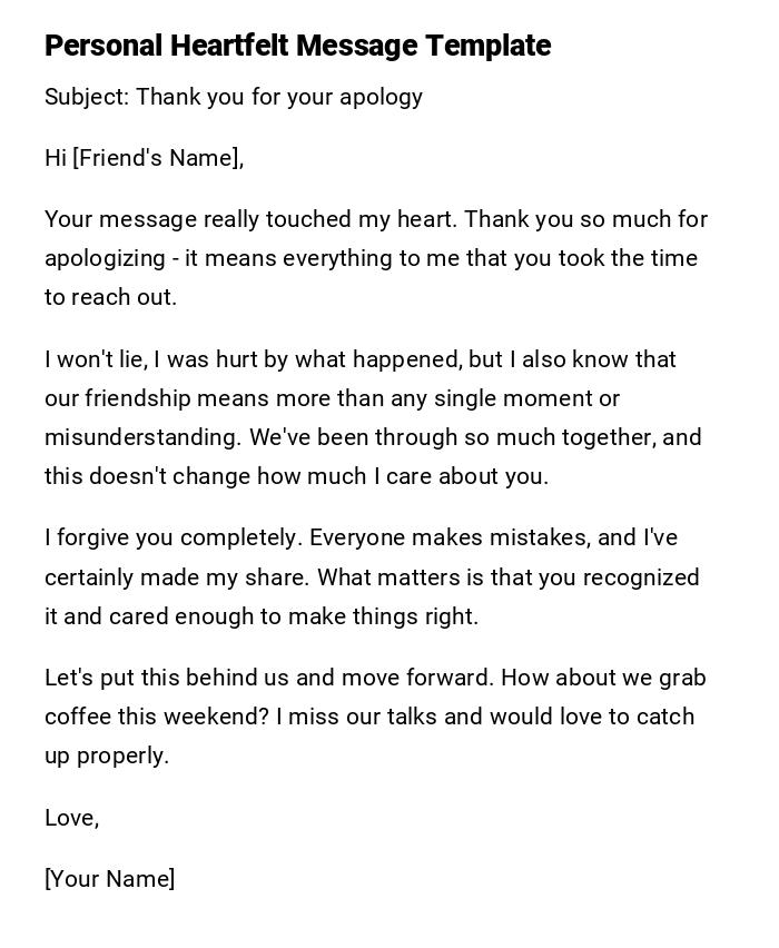 Personal Heartfelt Message Template Personal Heartfelt Message Template