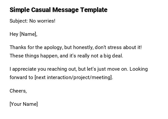 Simple Casual Message Template Simple Casual Message Template