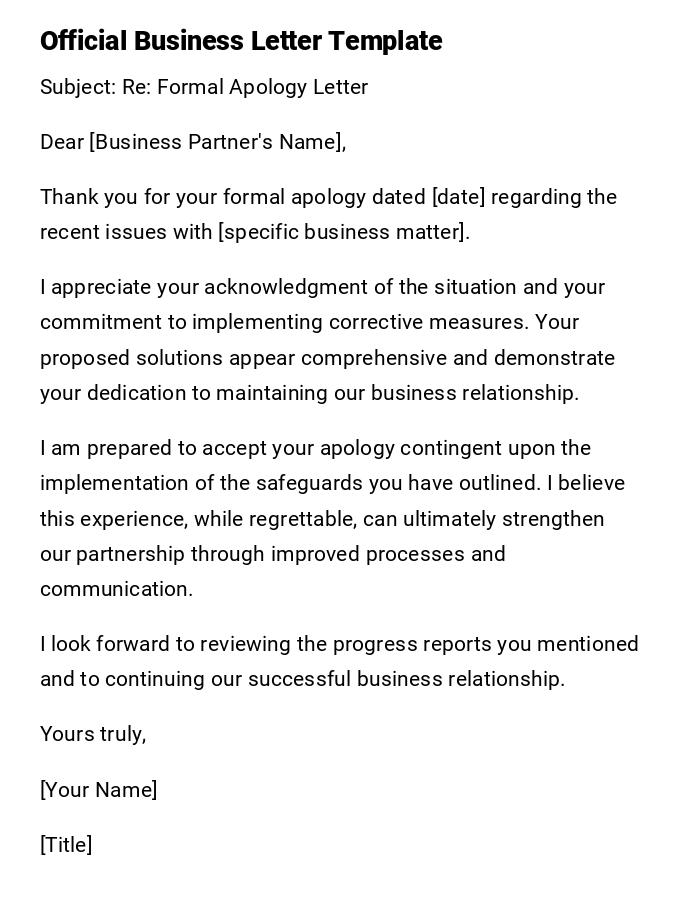 Official Business Letter Template Official Business Letter Template