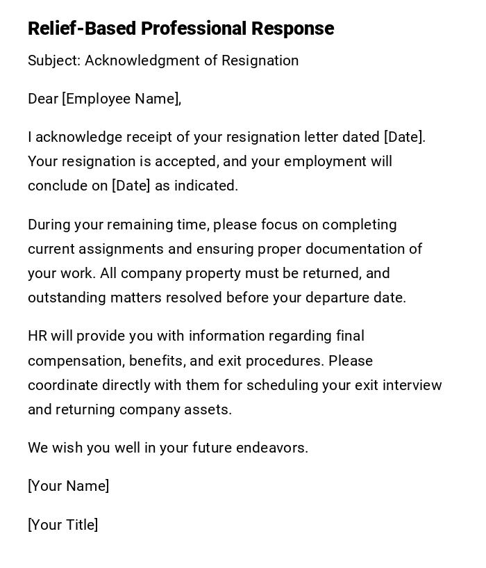 Relief-Based Professional Response Relief-Based Professional Response