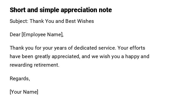 Short and simple appreciation note Short and simple appreciation note