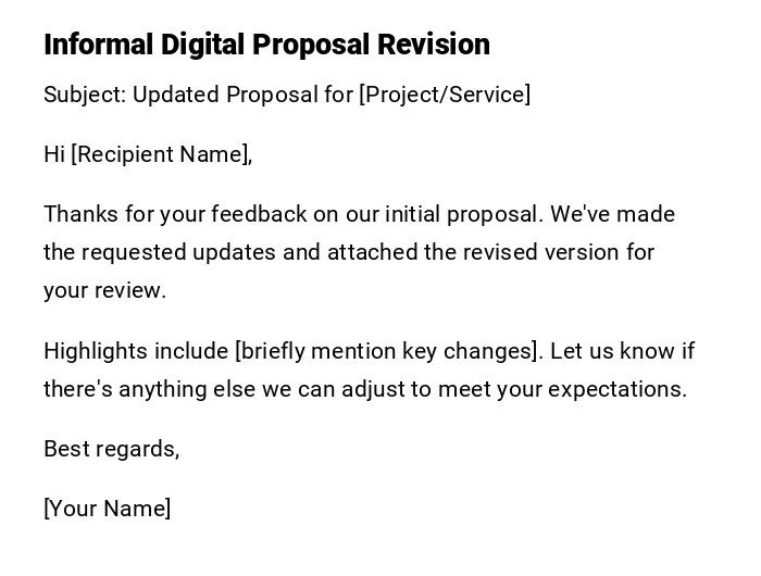 Informal Digital Proposal Revision Informal Digital Proposal Revision
