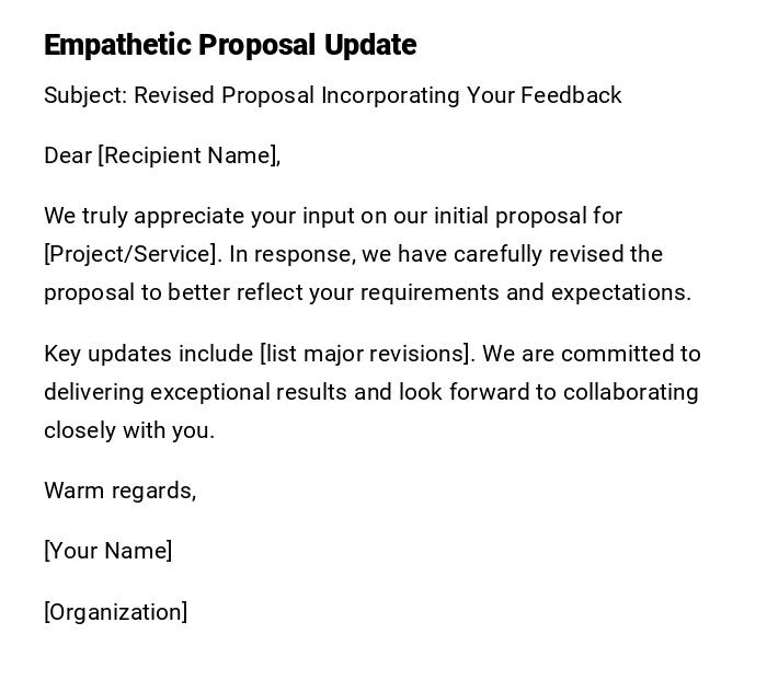Empathetic Proposal Update Empathetic Proposal Update
