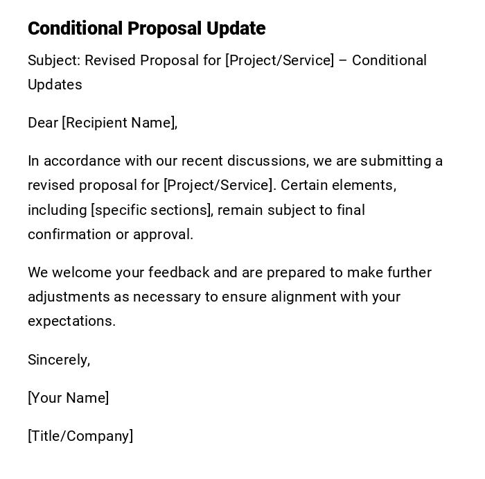 Conditional Proposal Update Conditional Proposal Update