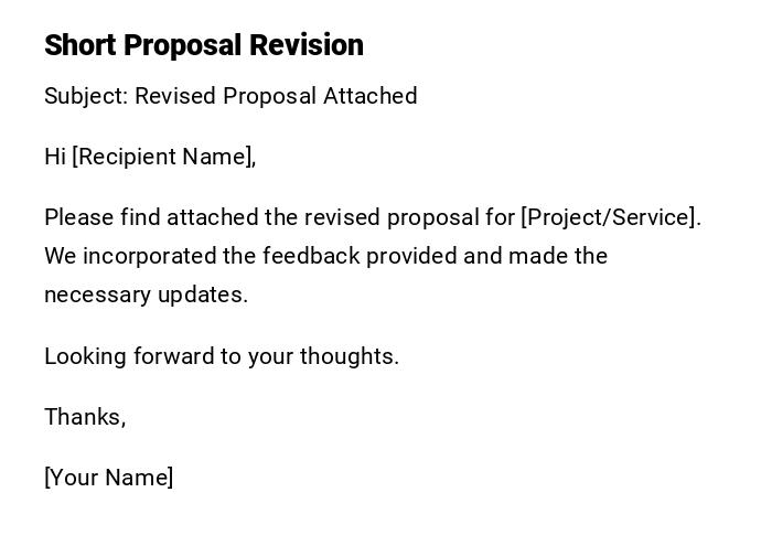 Short Proposal Revision Short Proposal Revision