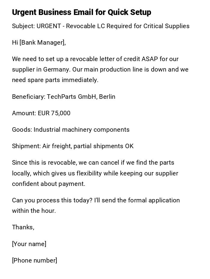Urgent Business Email for Quick Setup Urgent Business Email for Quick Setup