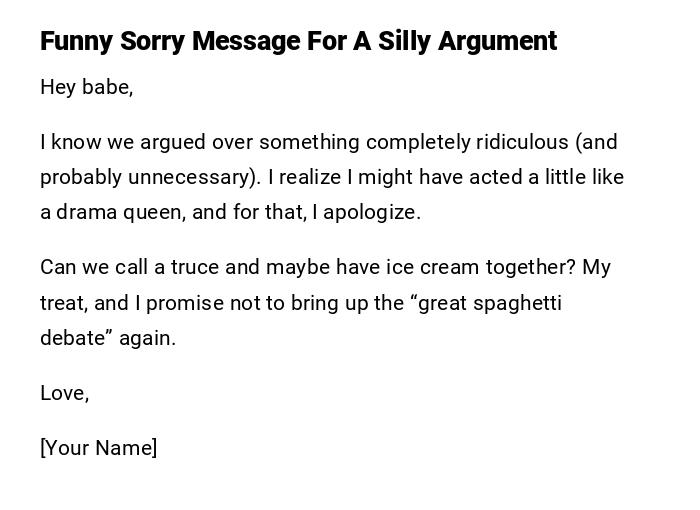 Funny Sorry Message For A Silly Argument Funny Sorry Message For A Silly Argument