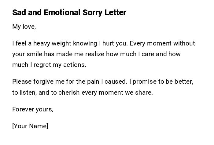 Sad and Emotional Sorry Letter Sad and Emotional Sorry Letter