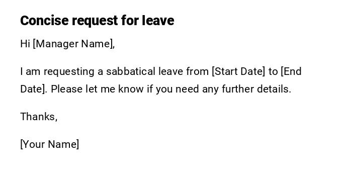 Concise request for leave
