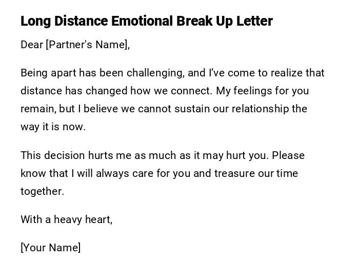Long Distance Emotional Break Up Letter Long Distance Emotional Break Up Letter