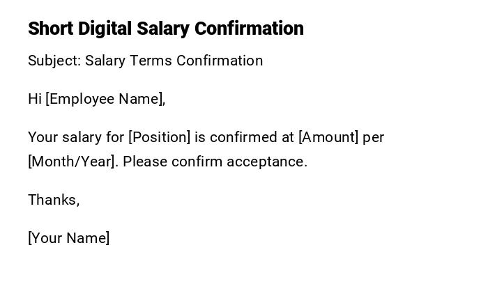 Short Digital Salary Confirmation Short Digital Salary Confirmation