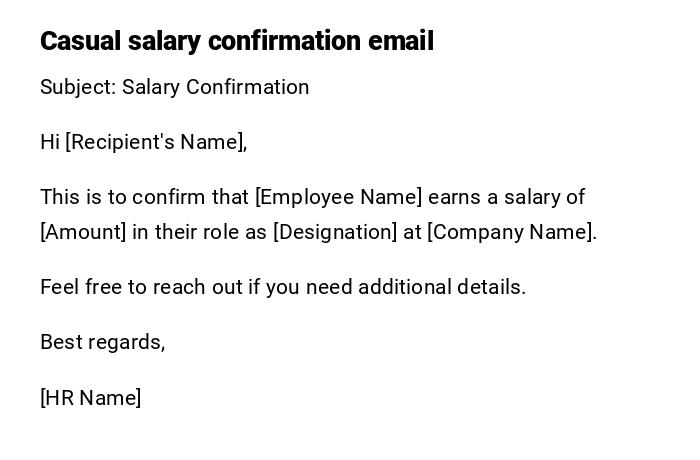 Casual salary confirmation email