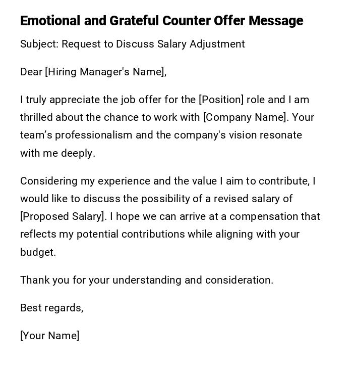 Emotional and Grateful Counter Offer Message Emotional and Grateful Counter Offer Message