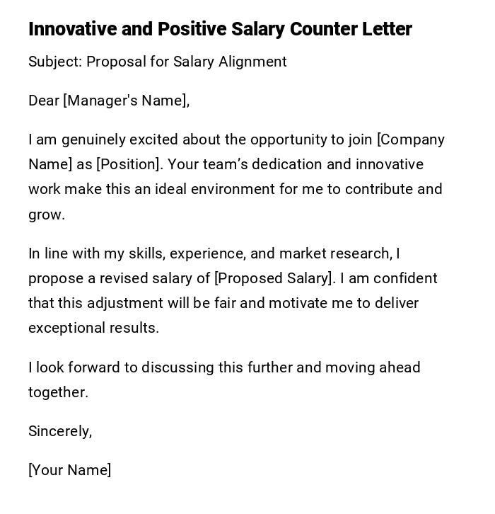 Innovative and Positive Salary Counter Letter Innovative and Positive Salary Counter Letter