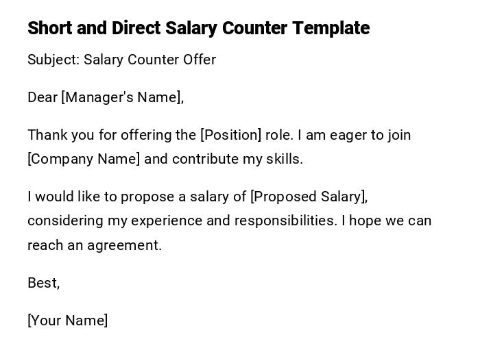 Short and Direct Salary Counter Template Short and Direct Salary Counter Template
