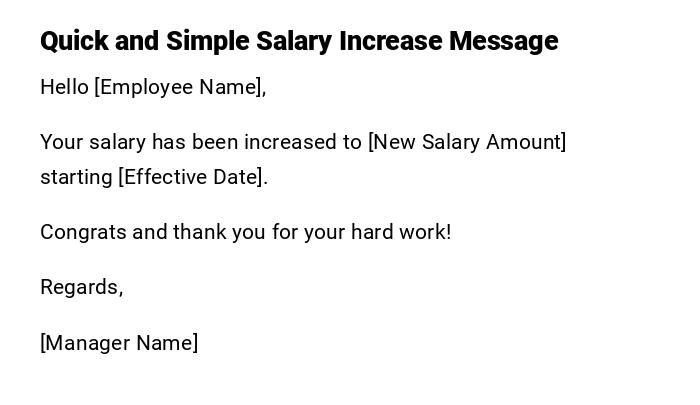 Quick and Simple Salary Increase Message