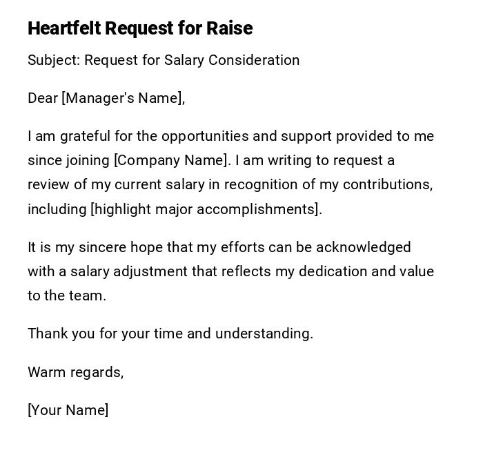 Heartfelt Request for Raise Heartfelt Request for Raise