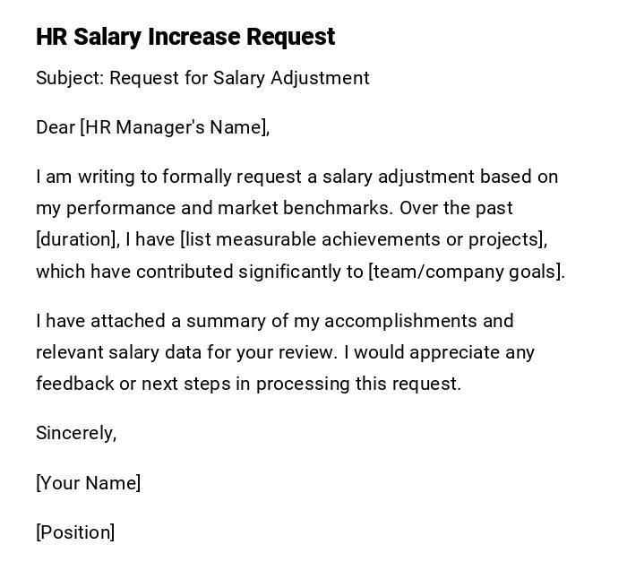 HR Salary Increase Request HR Salary Increase Request