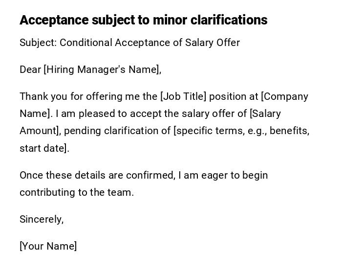 Acceptance subject to minor clarifications Acceptance subject to minor clarifications