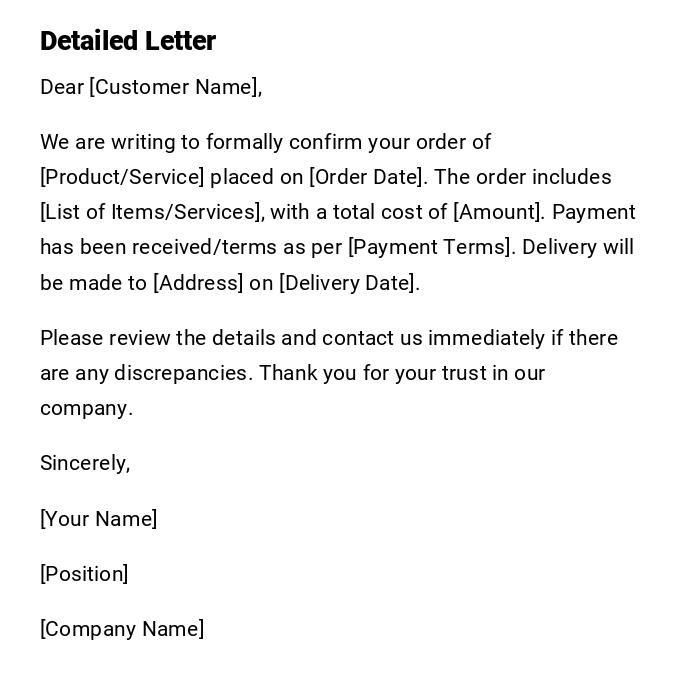 Detailed Letter