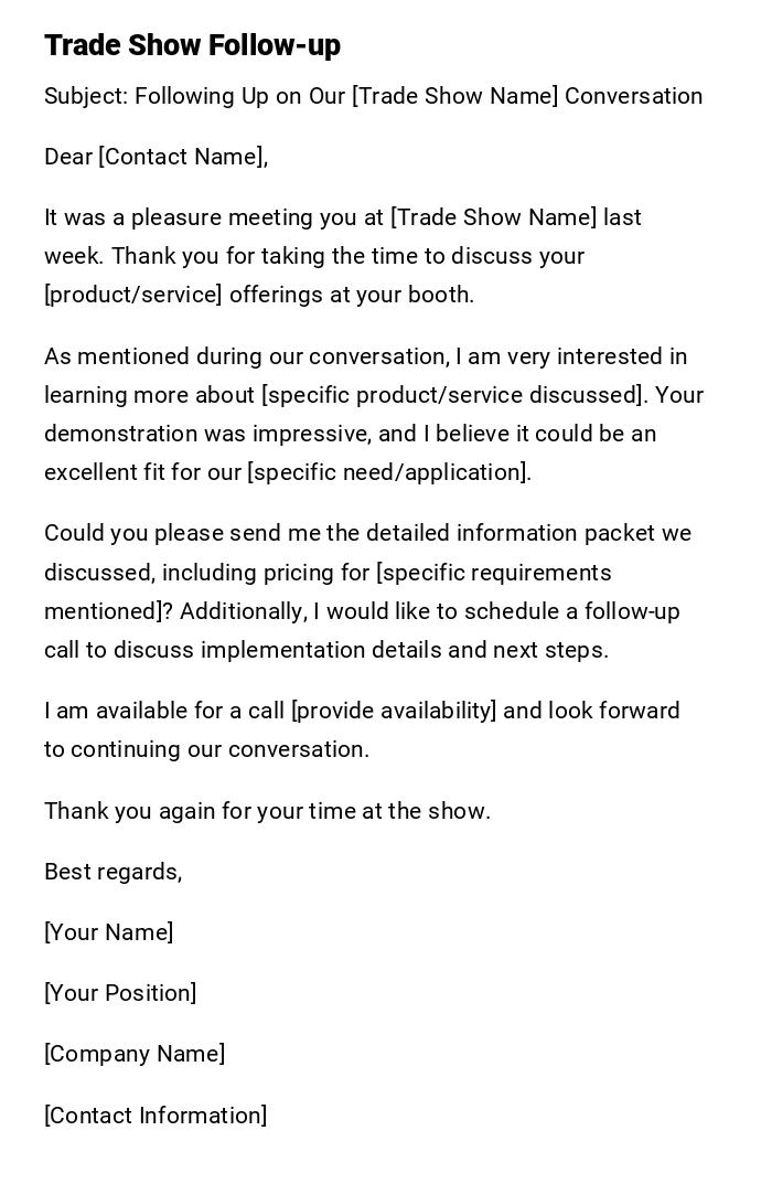 Trade Show Follow-up