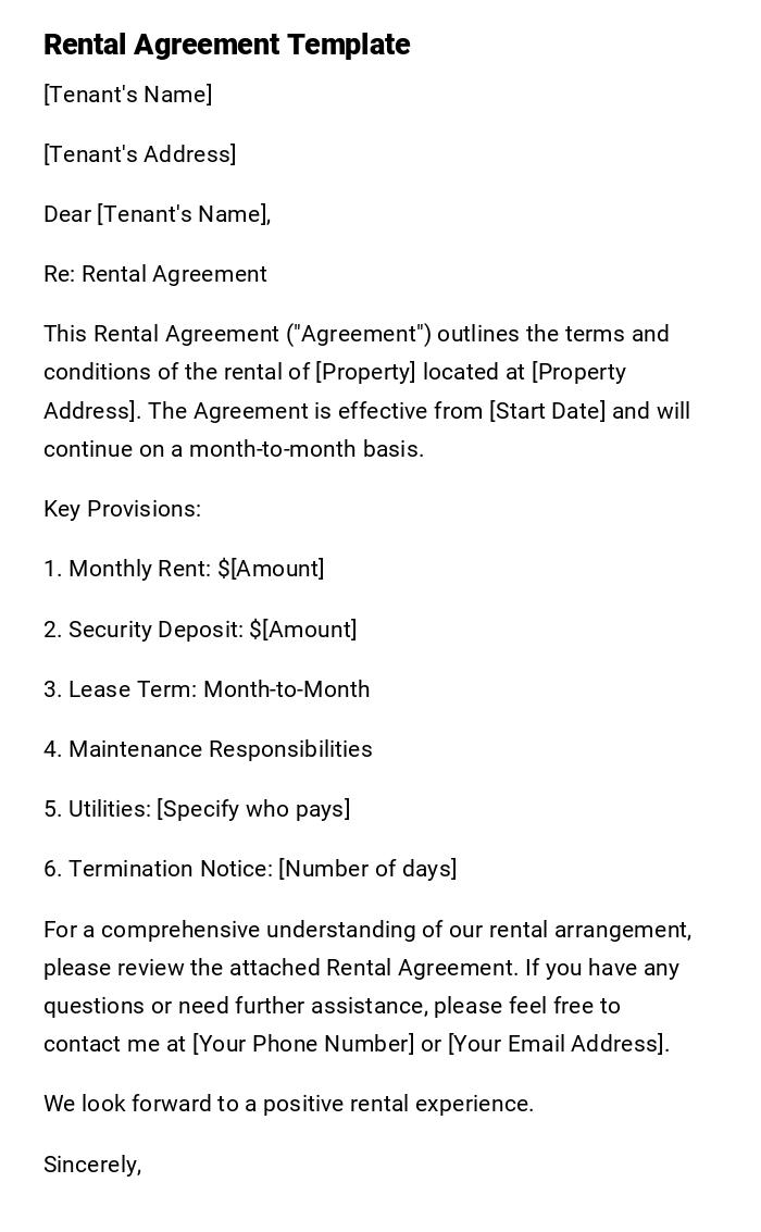 Rental Agreement Template