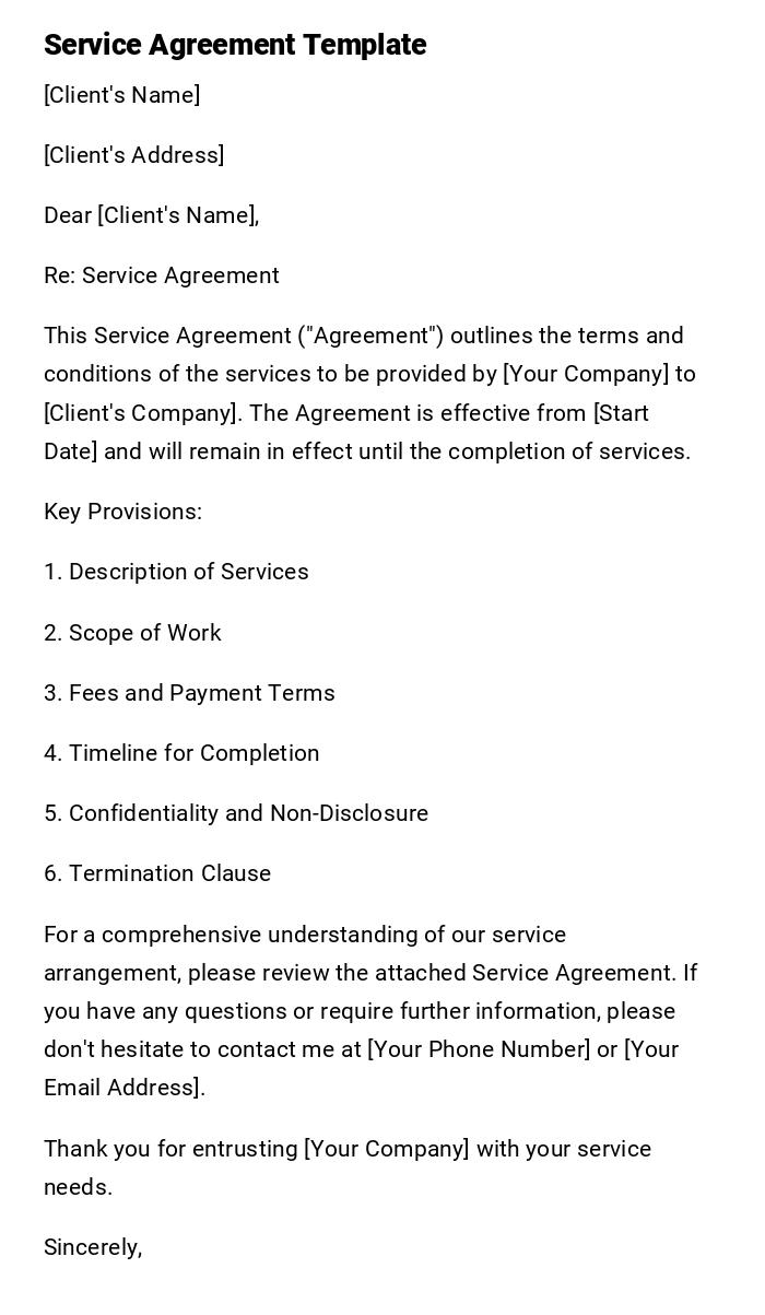 Service Agreement Template