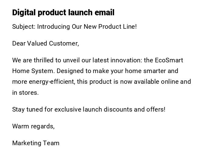 Digital product launch email Digital product launch email