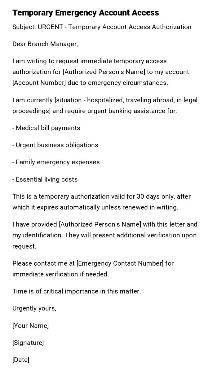 Temporary Emergency Account Access