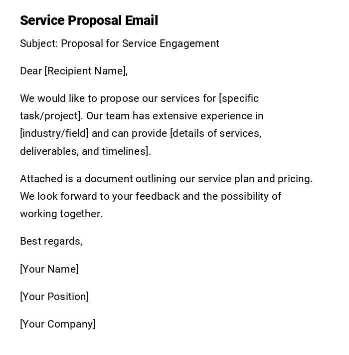 Service Proposal Email