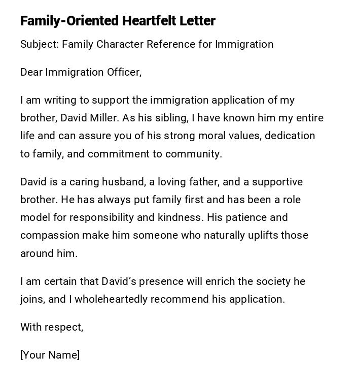 Family-Oriented Heartfelt Letter Family-Oriented Heartfelt Letter