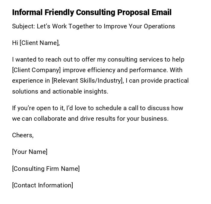 Informal Friendly Consulting Proposal Email Informal Friendly Consulting Proposal Email