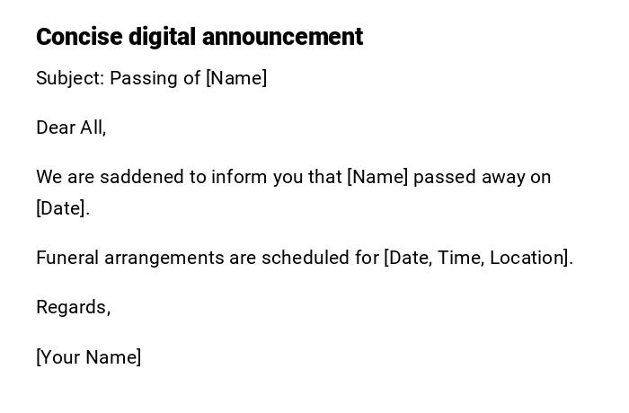 Concise digital announcement Concise digital announcement