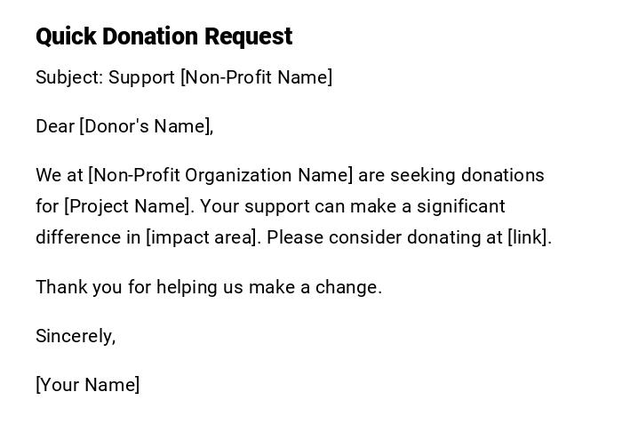 Quick Donation Request Quick Donation Request