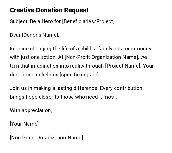 Creative Donation Request Creative Donation Request