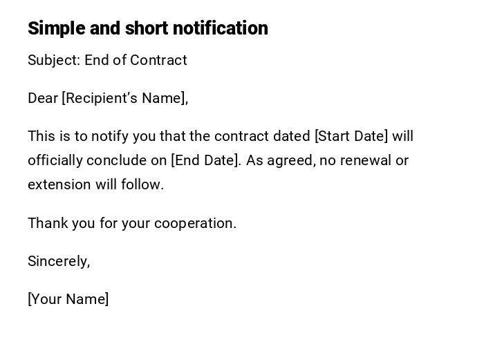 Simple and short notification Simple and short notification