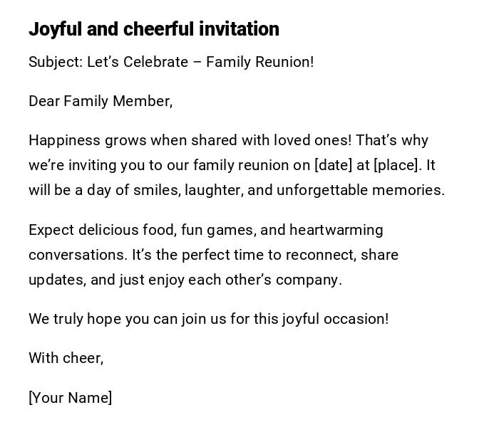 Joyful and cheerful invitation Joyful and cheerful invitation