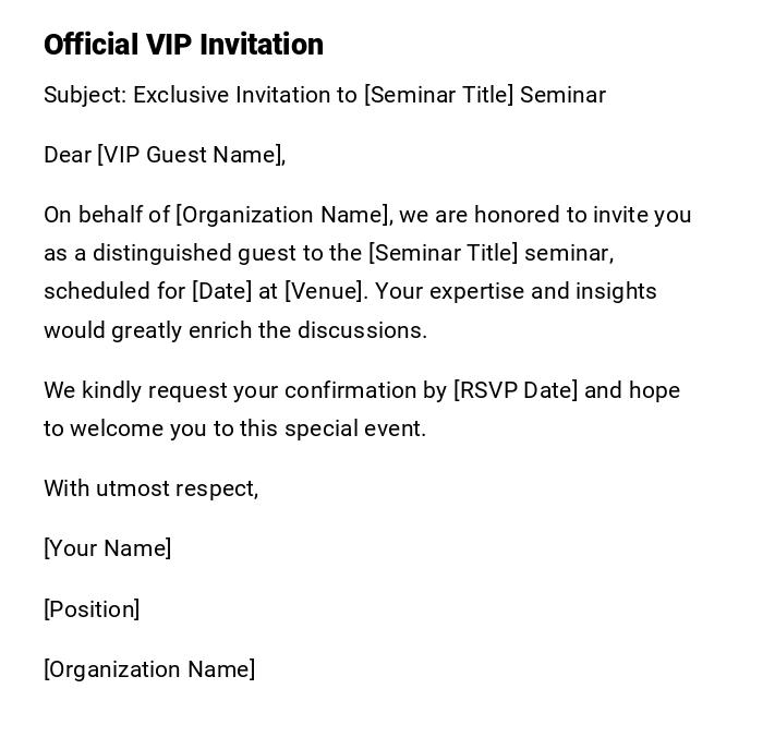 Official VIP Invitation
